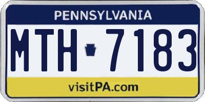 PA license plate MTH7183
