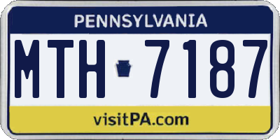 PA license plate MTH7187