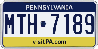 PA license plate MTH7189