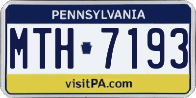 PA license plate MTH7193