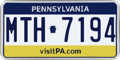 PA license plate MTH7194