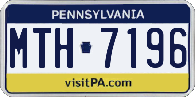 PA license plate MTH7196