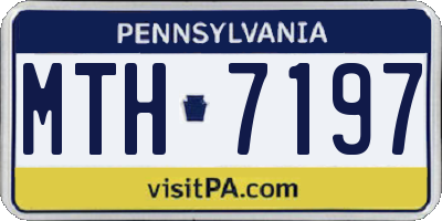 PA license plate MTH7197