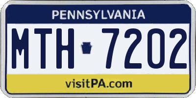 PA license plate MTH7202