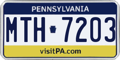 PA license plate MTH7203