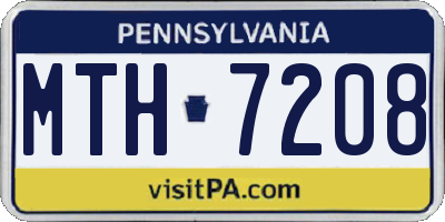 PA license plate MTH7208