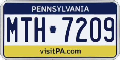 PA license plate MTH7209