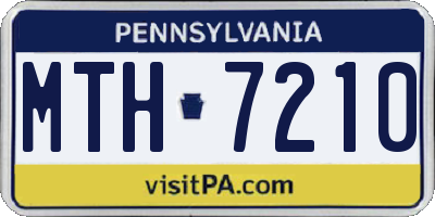 PA license plate MTH7210