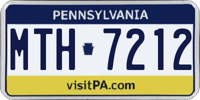 PA license plate MTH7212