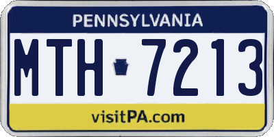 PA license plate MTH7213