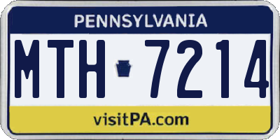 PA license plate MTH7214