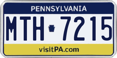 PA license plate MTH7215