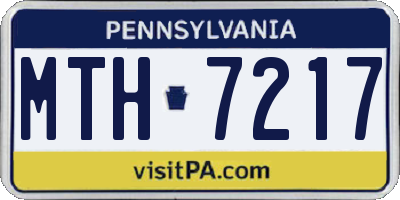 PA license plate MTH7217