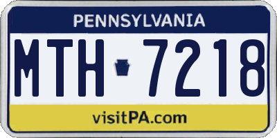 PA license plate MTH7218
