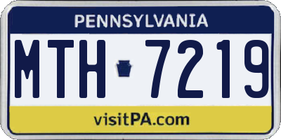 PA license plate MTH7219