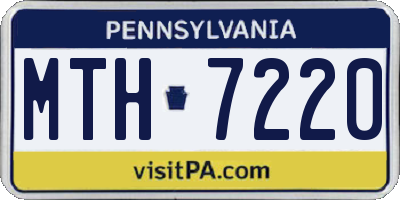 PA license plate MTH7220