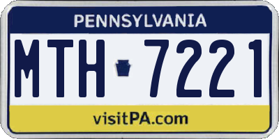 PA license plate MTH7221