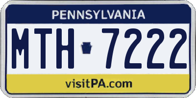 PA license plate MTH7222