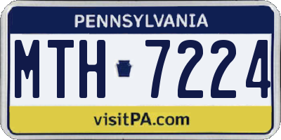 PA license plate MTH7224