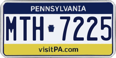 PA license plate MTH7225
