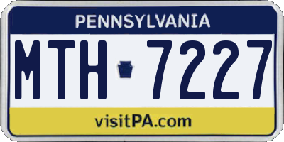 PA license plate MTH7227