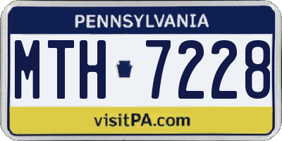 PA license plate MTH7228