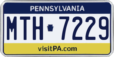 PA license plate MTH7229