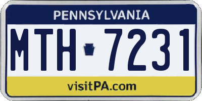 PA license plate MTH7231