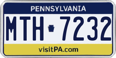 PA license plate MTH7232