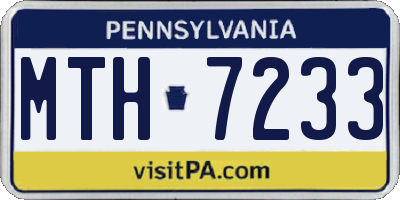 PA license plate MTH7233