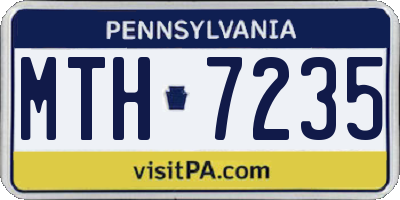 PA license plate MTH7235