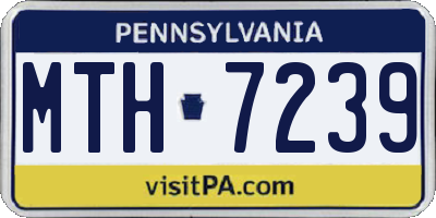 PA license plate MTH7239