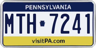 PA license plate MTH7241