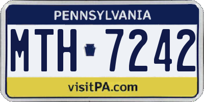 PA license plate MTH7242
