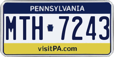 PA license plate MTH7243