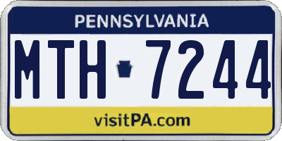 PA license plate MTH7244