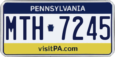 PA license plate MTH7245