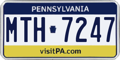 PA license plate MTH7247