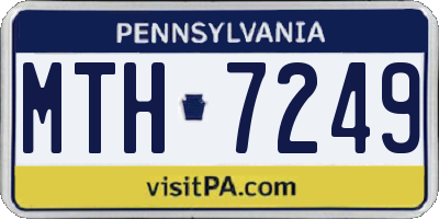 PA license plate MTH7249