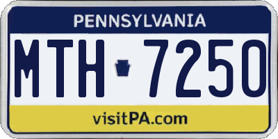 PA license plate MTH7250