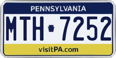 PA license plate MTH7252