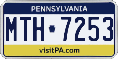 PA license plate MTH7253