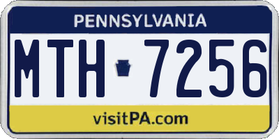 PA license plate MTH7256