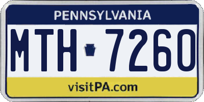 PA license plate MTH7260