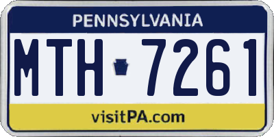 PA license plate MTH7261