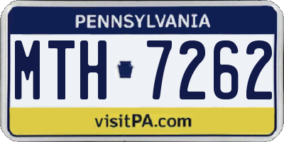 PA license plate MTH7262