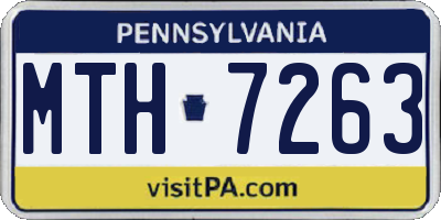PA license plate MTH7263
