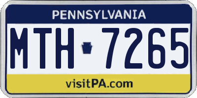 PA license plate MTH7265