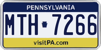PA license plate MTH7266