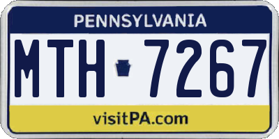 PA license plate MTH7267